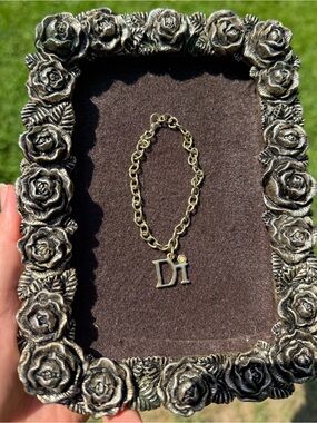 Gold-Tone Initial 'Di' Charm Chain Bracelet - Women's Jewelry